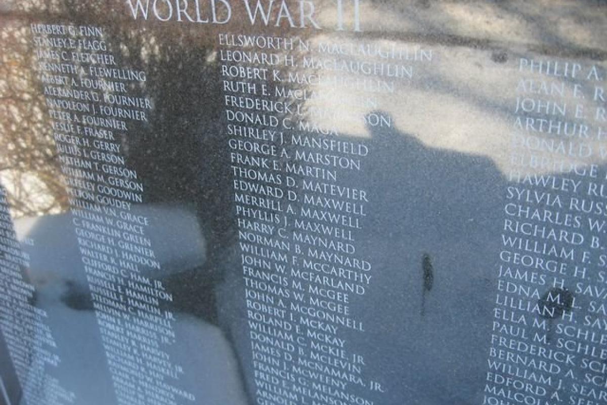 World War II Memorial Names
