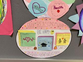 Middle School Display on Reasons Why they are Drug Free
