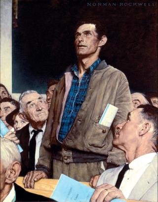 Freedom of Speech, by Norman Rockwell